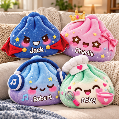 Dumpling Squishy Hobbies Custom Shaped Pillow - Personalized Custom Pillow - Gifts for Kids