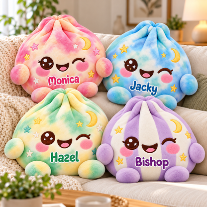 Dumpling Squishy Colorful Custom Shaped Pillow - Personalized Custom Pillow - Gifts for Kids