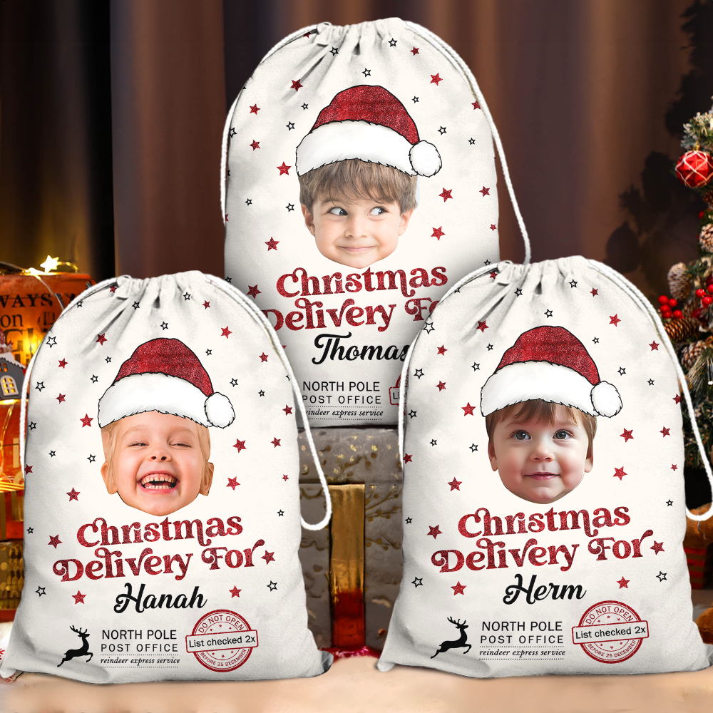 Funny Christmas Bag Custom Photo - Christmas Bag Gift For Family - Christmas Sack