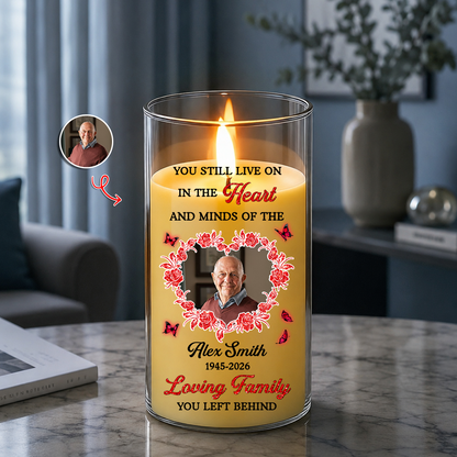In Loving Memories Custom Memorial Candle - Personalized Flameless LED Candle