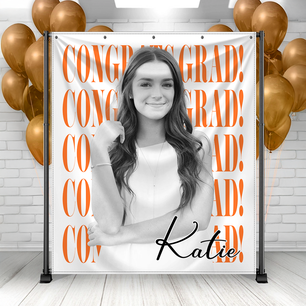 Classic Senoir Party Style Graduation Decor - Personalized Congrats Graduation Backdrop
