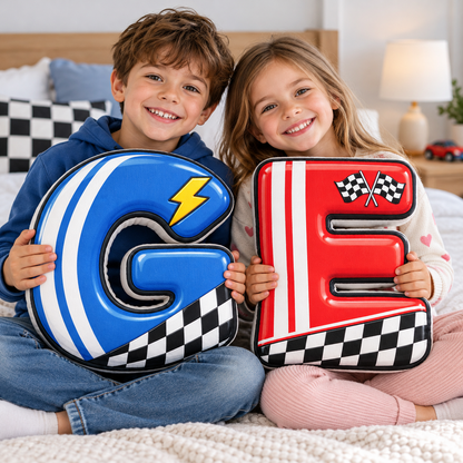 Racing Car Alphabet Custom Shaped Pillow - Personalized Gifts for Kids