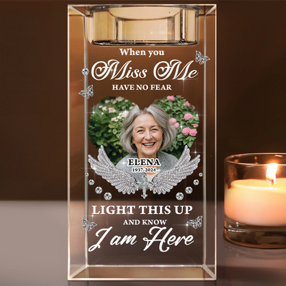 Charm Have No Fear Light This Up - Personalized Crystal Candle Holder