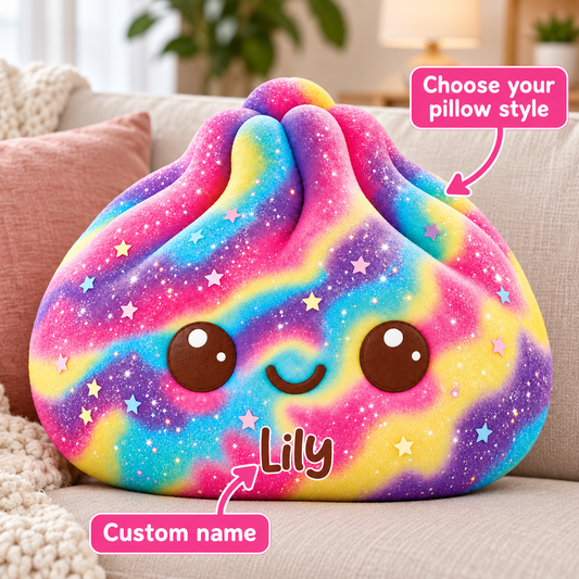 Dumpling Squishy Character Custom Shaped Pillow - Personalized Custom Pillow - Gifts for Kids