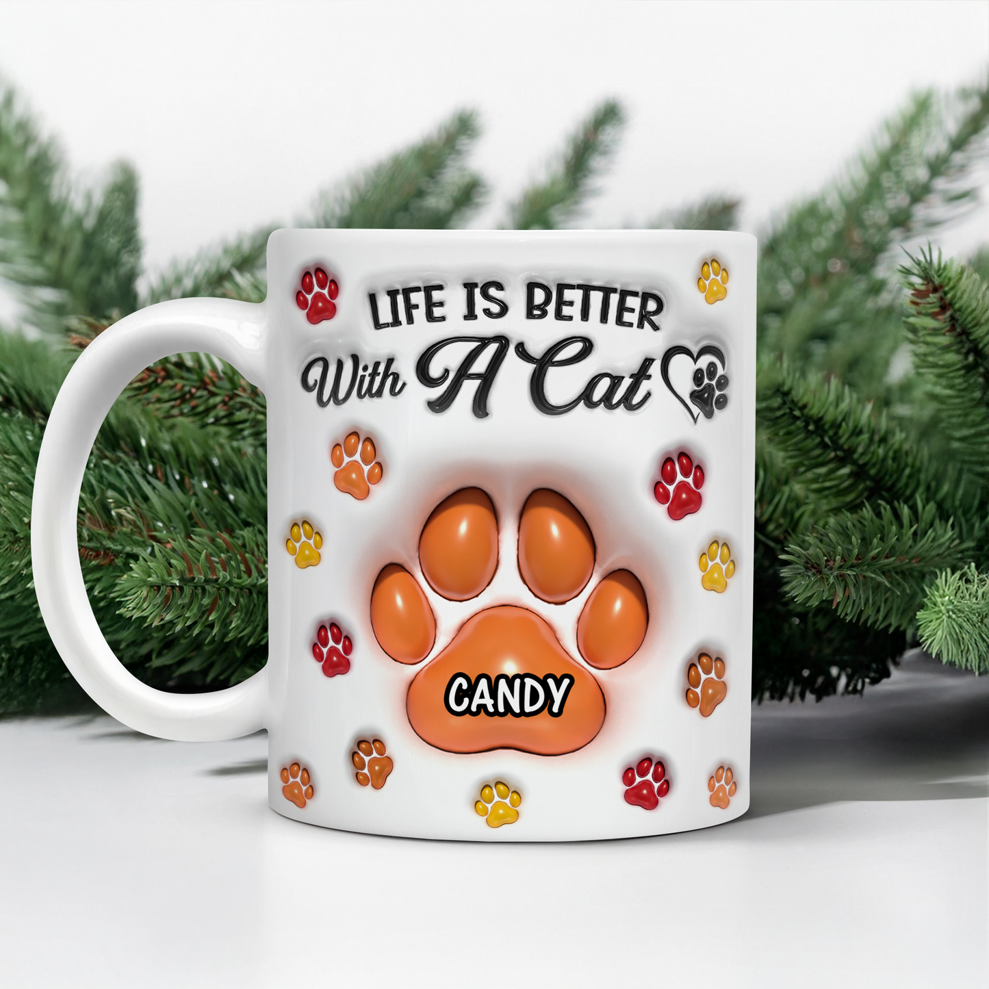 Life Is Better With You Pet Lovers Mug - Personalized Custom Coffee Mug - 3D Effect