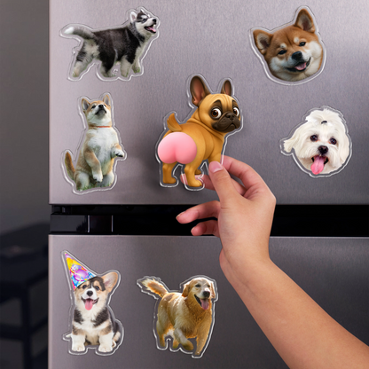 Personalized Funny Dog Butt Squishy Belly Fridge Magnet - Custom Squeeze Magnet, Kitchen Decor