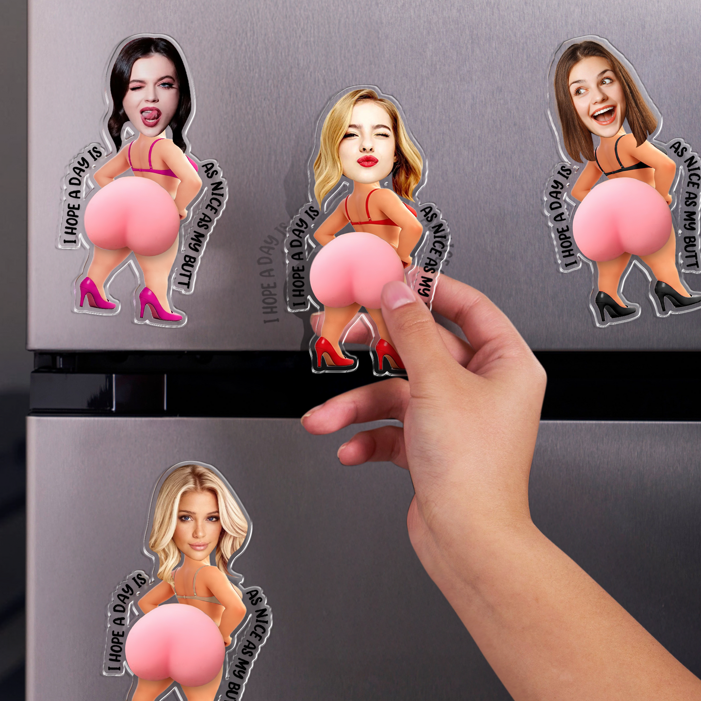 Custom Photo Hope Your Day Is Nice Fridge Magnet - Custom Photo Squeeze Magnet, Kitchen Decor