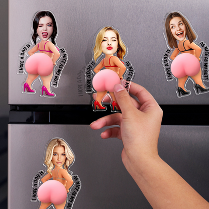 Custom Photo Hope Your Day Is Nice Fridge Magnet - Custom Photo Squeeze Magnet, Kitchen Decor