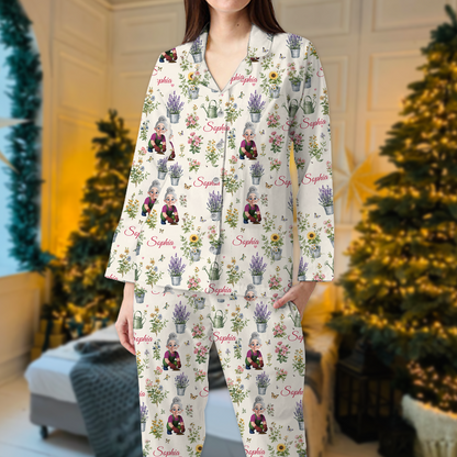 Custom Photo Best Dad Grandpa Ever - Personalized Long Pajamas Set