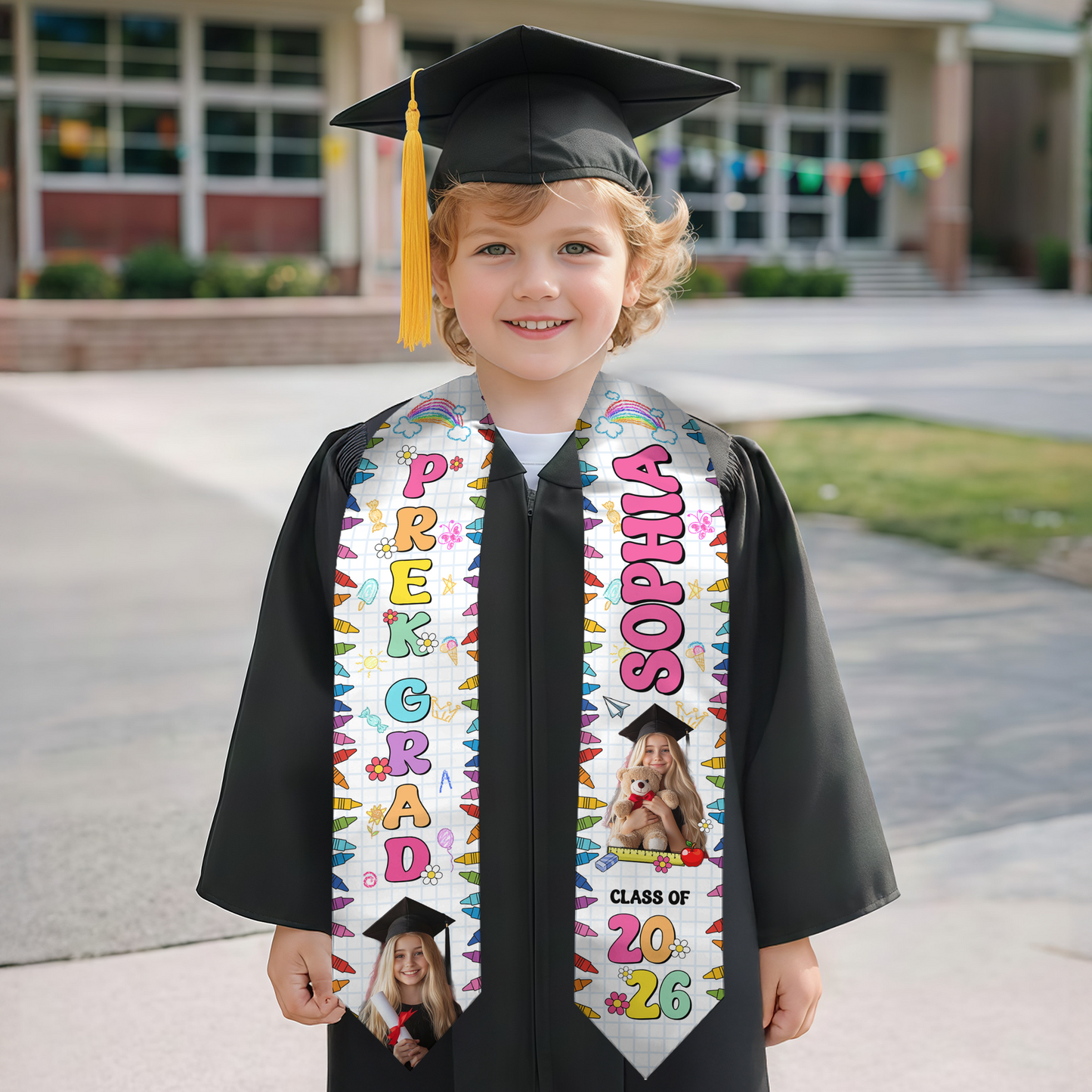 Custom Class of 2026 Kids Stoles Sash - Personalized Kids Graduation Stole