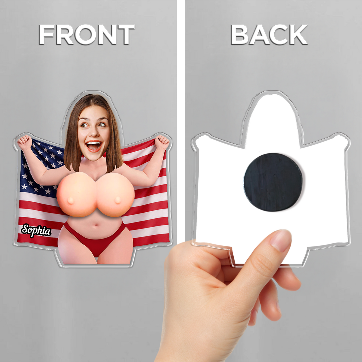 Personalized Funny Flag Squishy Fridge Magnet - Custom Photo Squeeze Magnet, Kitchen Decor