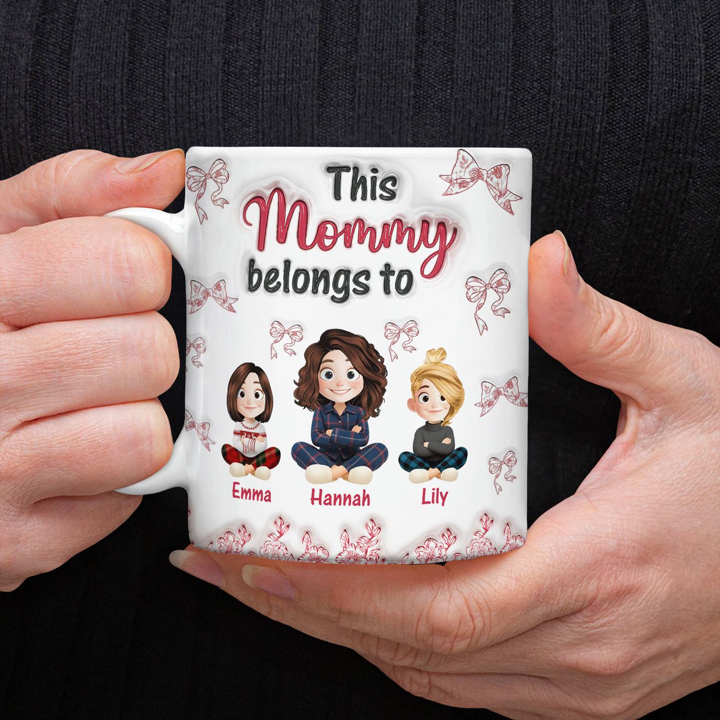 This Grandma Belongs To - Personalized Custom Coffee Mug - 3D Effect