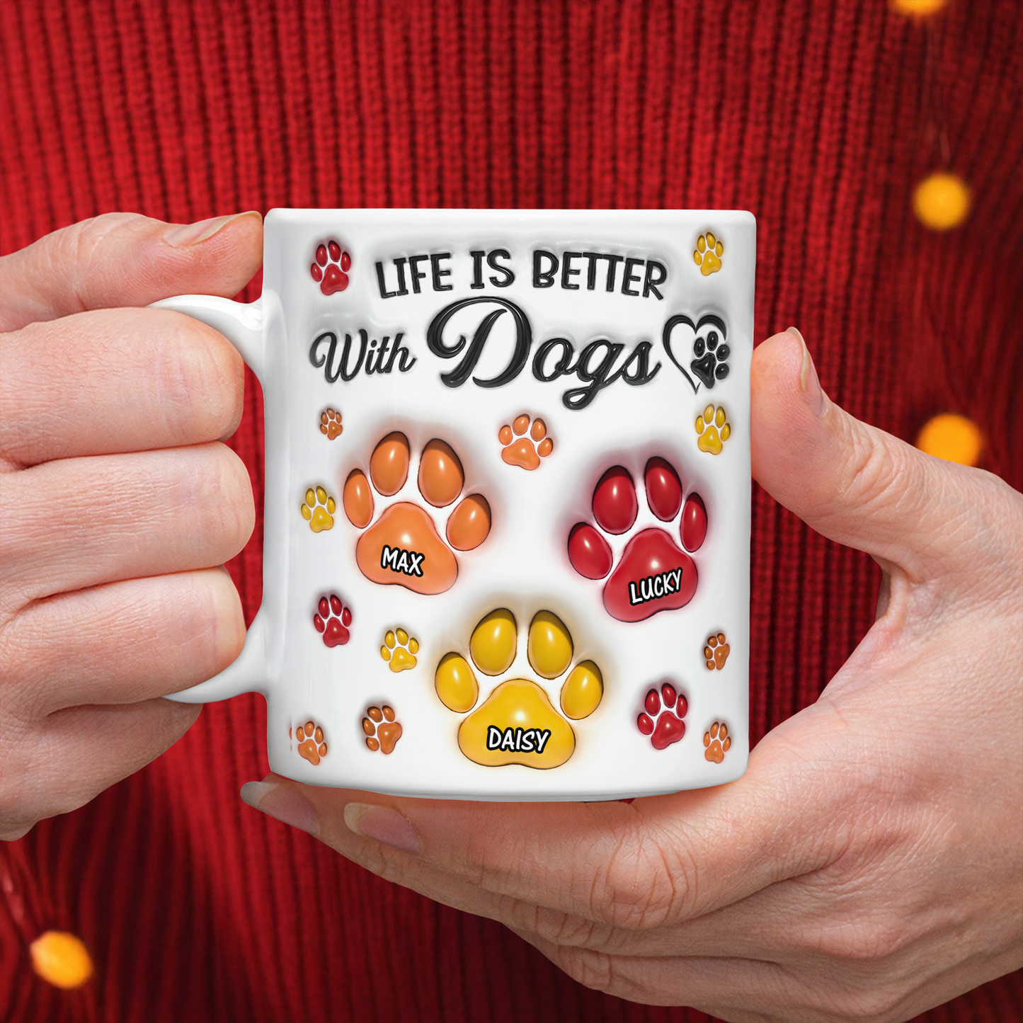 Life Is Better With You Pet Lovers Mug - Personalized Custom Coffee Mug - 3D Effect