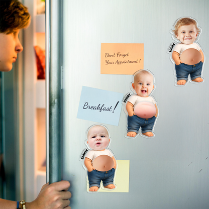 Personalized Funny Chibi Fridge Magnet - Custom Photo Squeeze Magnet, Kitchen Decor