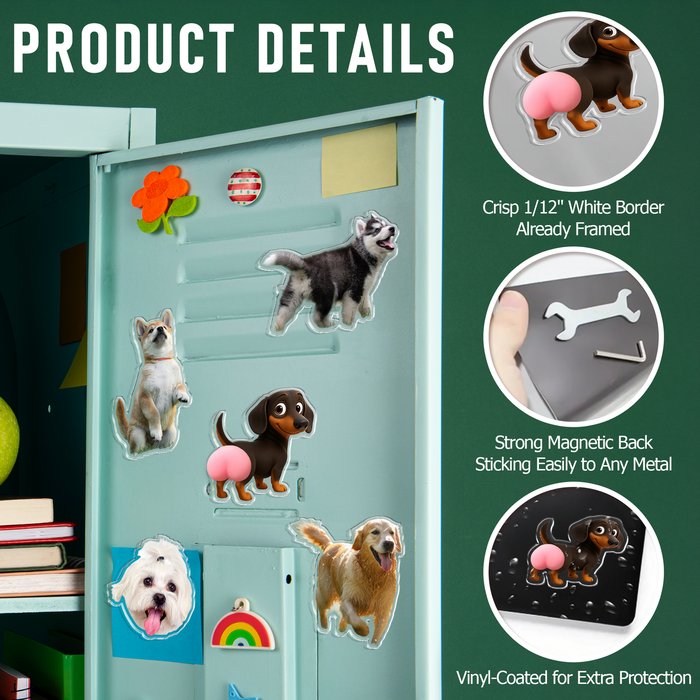 Personalized Funny Dog Butt Squishy Belly Fridge Magnet - Custom Squeeze Magnet, Kitchen Decor