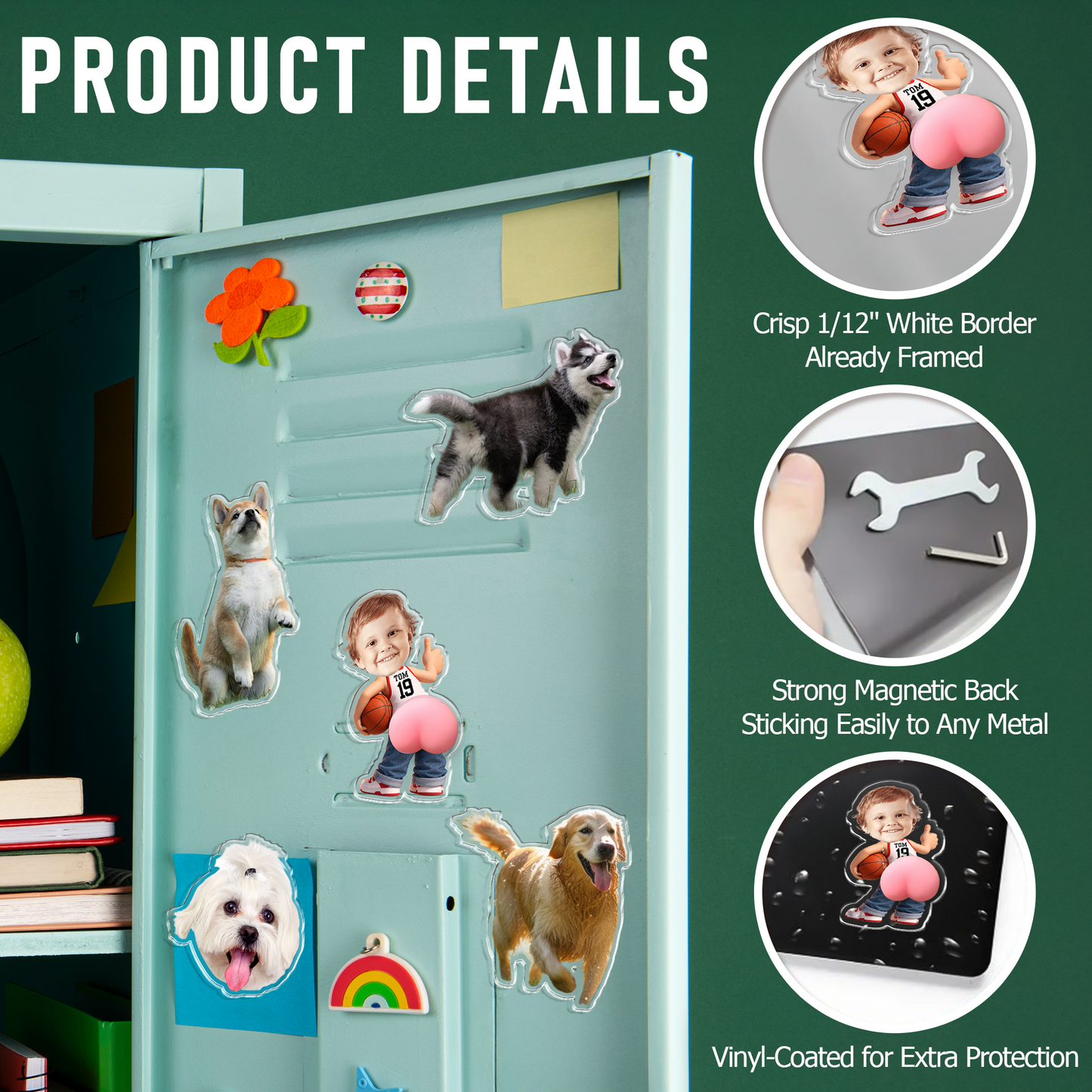 Personalized Funny Chibi Belly Fridge Magnet - Custom Dad Photo Squeeze Magnet, Kitchen Decor
