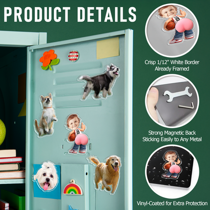Personalized Funny Chibi Belly Fridge Magnet - Custom Dad Photo Squeeze Magnet, Kitchen Decor