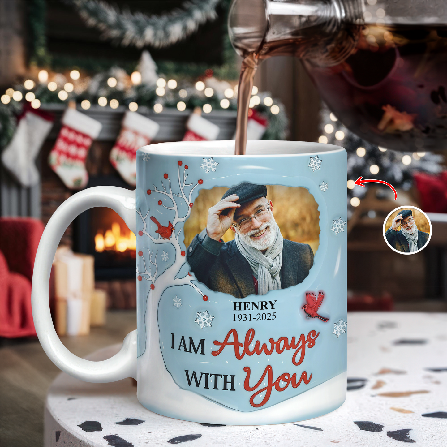 I am Always With You Memorial Mug - Personalized Custom Coffee Mug - 3D Effect