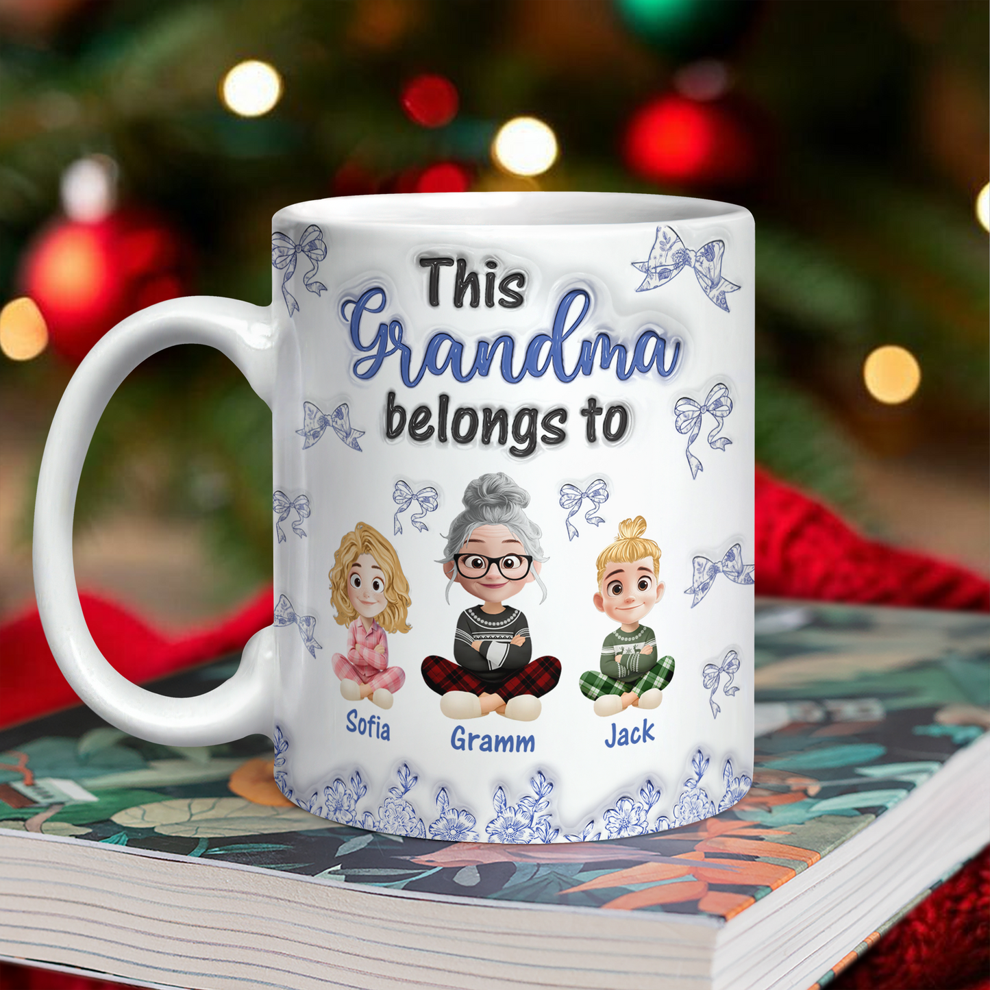 This Grandma Belongs To - Personalized Custom Coffee Mug - 3D Effect