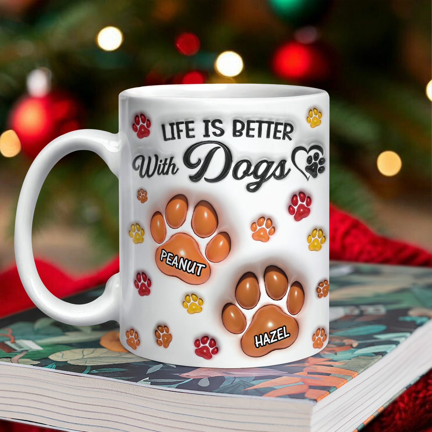 Life Is Better With You Pet Lovers Mug - Personalized Custom Coffee Mug - 3D Effect