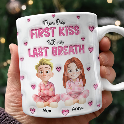 From Our First Kiss - Personalized Custom Coffee Mug - 3D Effect