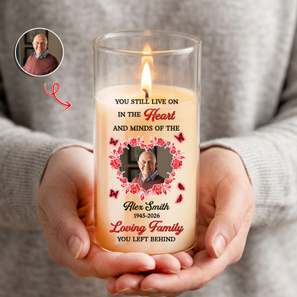 In Loving Memories Custom Memorial Candle - Personalized Flameless LED Candle
