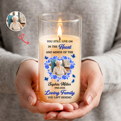 In Loving Memories Custom Memorial Candle - Personalized Flameless LED Candle
