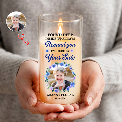 Remind You I Am Here Memorial Photo - Personalized Flameless LED Candle