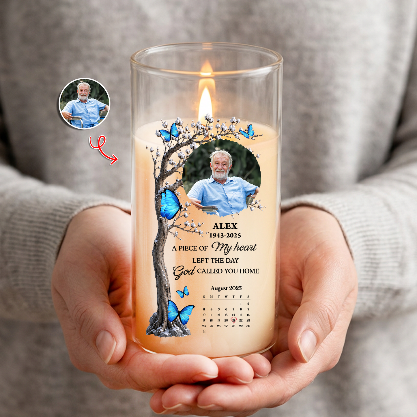 The Date You Left Me Memorial Candle - Personalized Flameless LED Candle