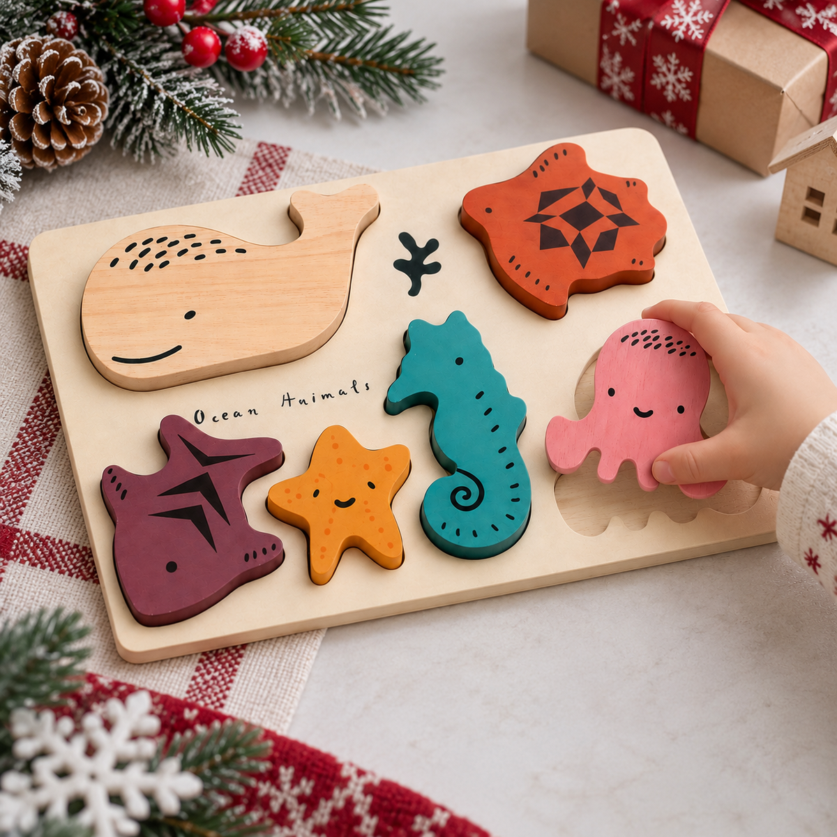 Wooden Tray Puzzle - Ocean Animals