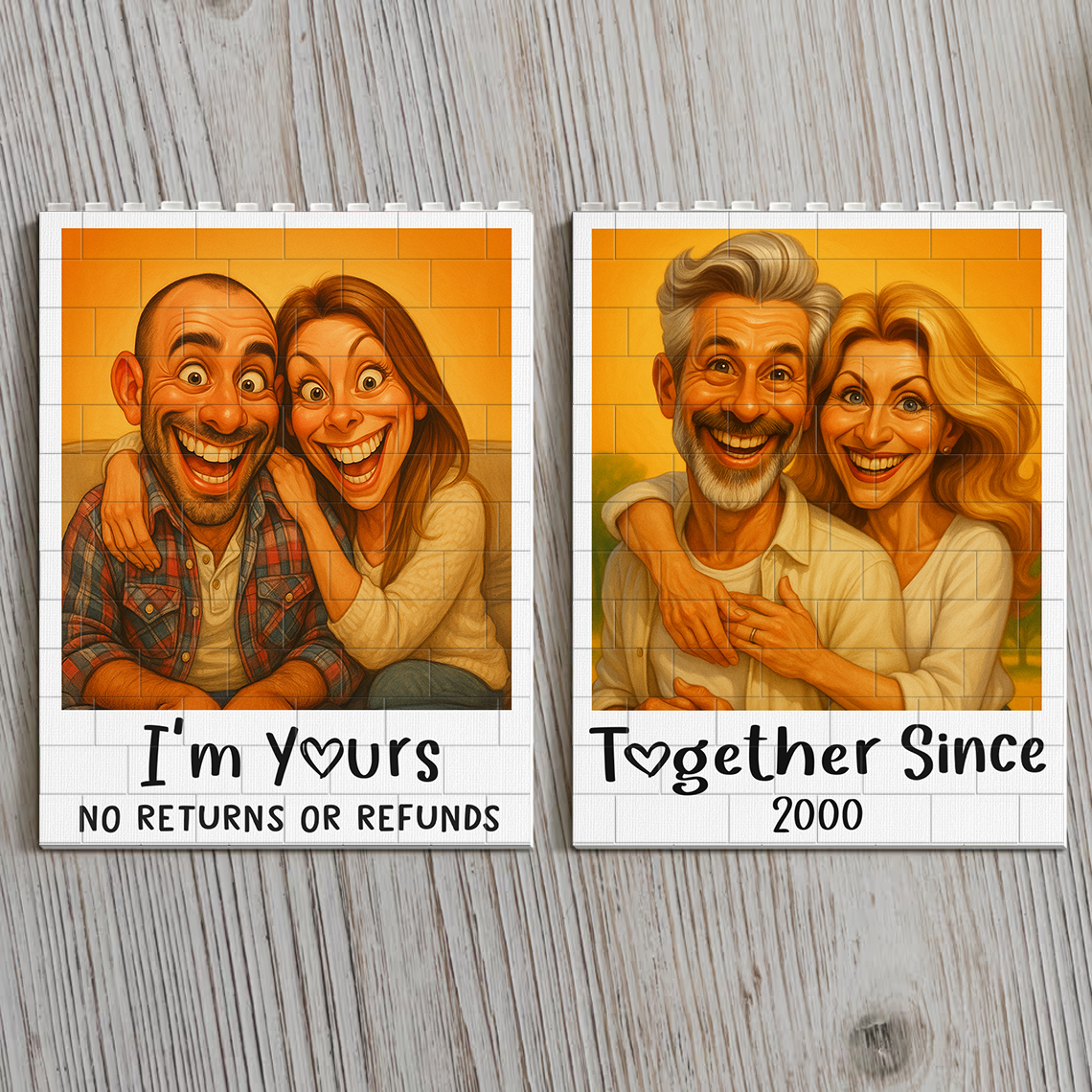 Custom Cartoon Drawing From Photo - Personalized Rectangle Building Brick