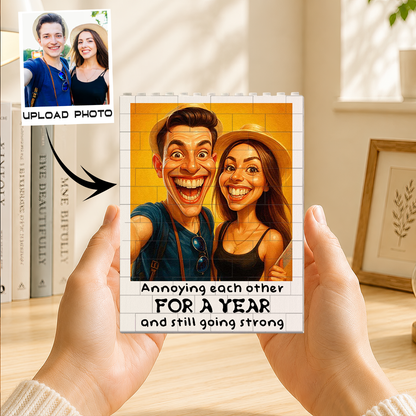 Custom Cartoon Drawing From Photo - Personalized Rectangle Building Brick