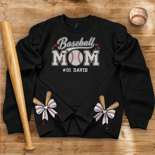 Embroidered Crewneck Hoodie Sweatshirt Side Bow Cut-Out- Custom Embroidered Unisex T-shirt