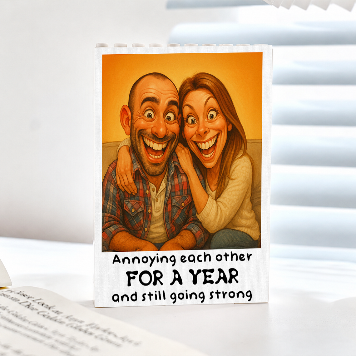 Custom Cartoon Drawing From Photo - Personalized Rectangle Building Brick