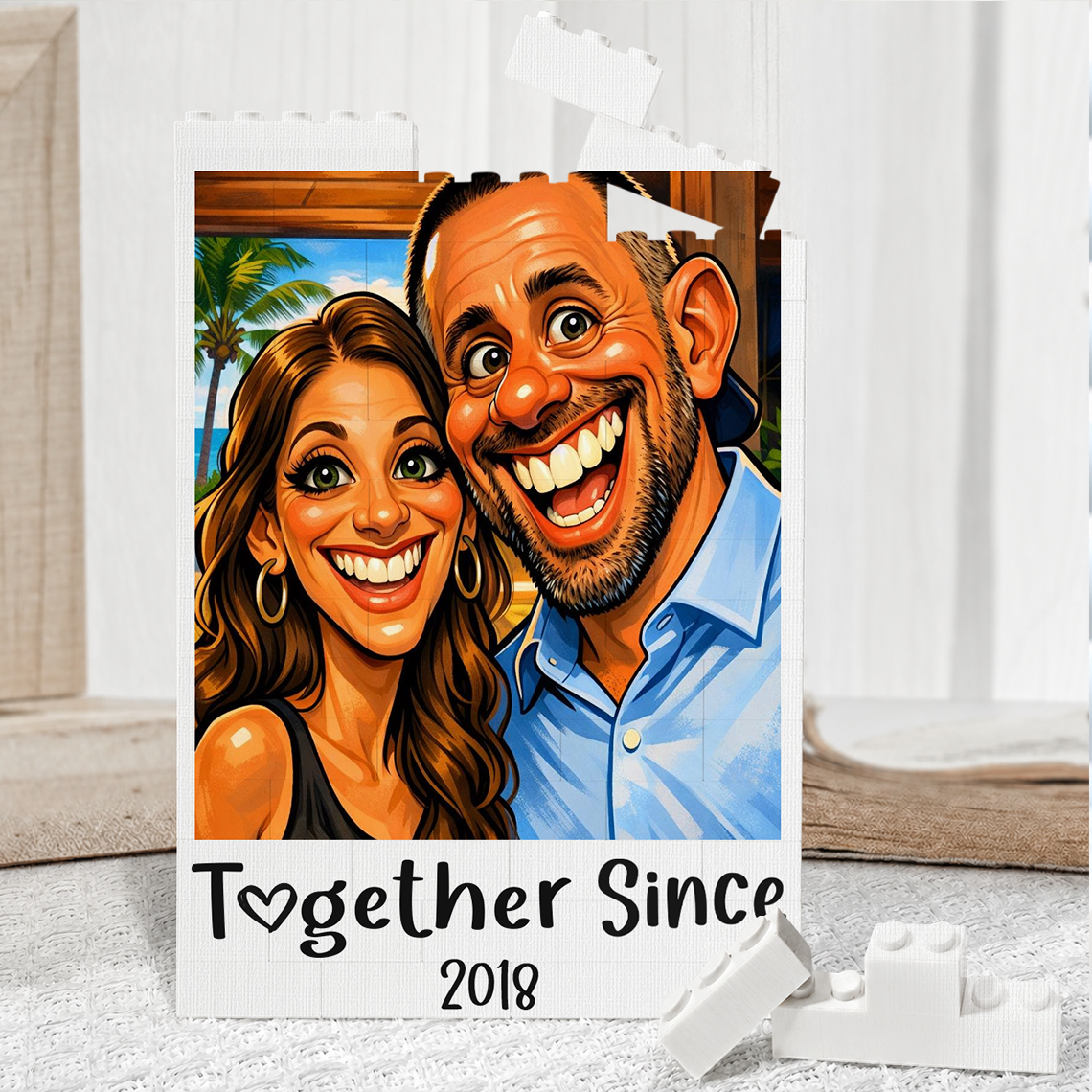 Custom Cartoon Drawing From Photo - Personalized Rectangle Building Brick