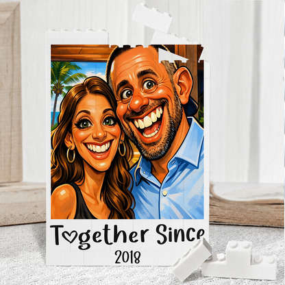 Custom Cartoon Drawing From Photo - Personalized Rectangle Building Brick