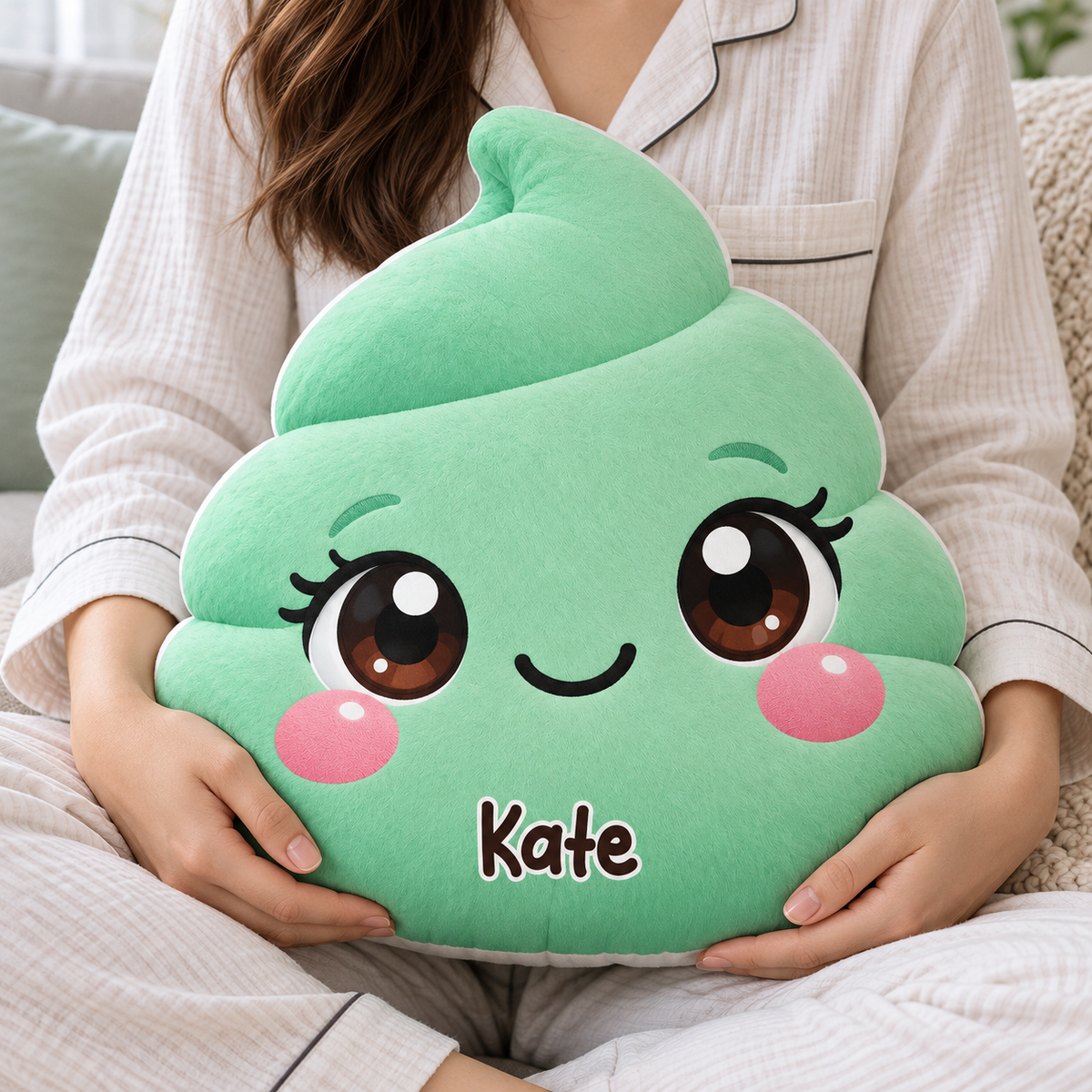 Poop Squishy Character Custom Shaped Pillow - Personalized Custom Pillow - Gifts for Kids