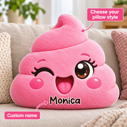 Poop Squishy Character Custom Shaped Pillow - Personalized Custom Pillow - Gifts for Kids