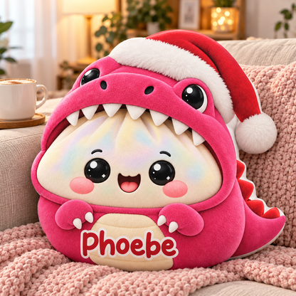 Squishy Funny Dinosaur Dumpling Custom Shaped Pillow - Personalized Custom Pillow - Gifts for Kids