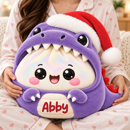 Squishy Funny Dinosaur Dumpling Custom Shaped Pillow - Personalized Custom Pillow - Gifts for Kids