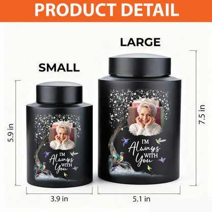 I Am Always With You -  Keepsake Wings Urn for Ashes - Stainless Steel Urn