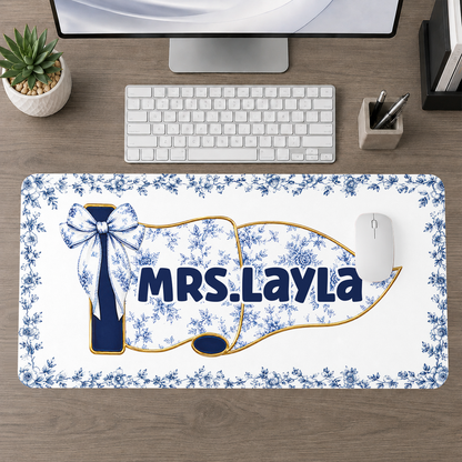 Custom Name - Personalized Leather Desk Mat