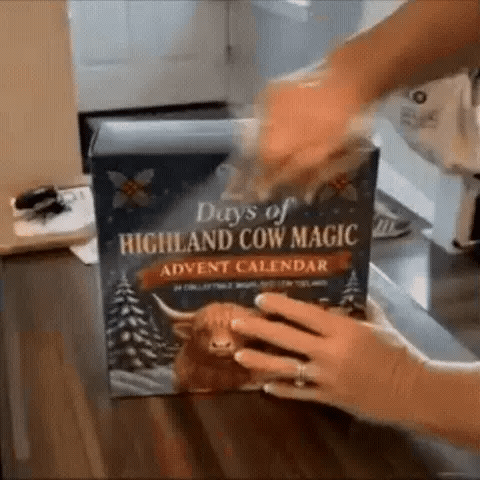24-Day Highland Cow Advent Calendar with Collectible Mini Figurines