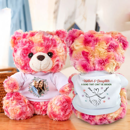 Personalized "A Bond Can't Be Broken" teddy bear for Mother's Day, a custom plush gift to celebrate togetherness.