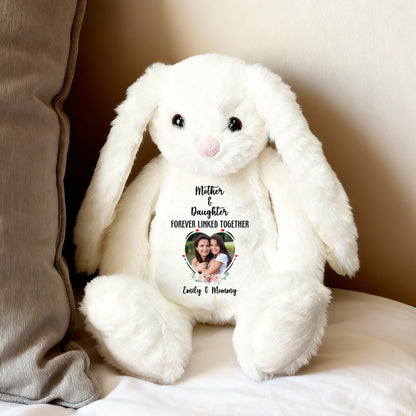A Bond That Time Can’t Break Custom Photo - Personalized Custom Bunny Plush