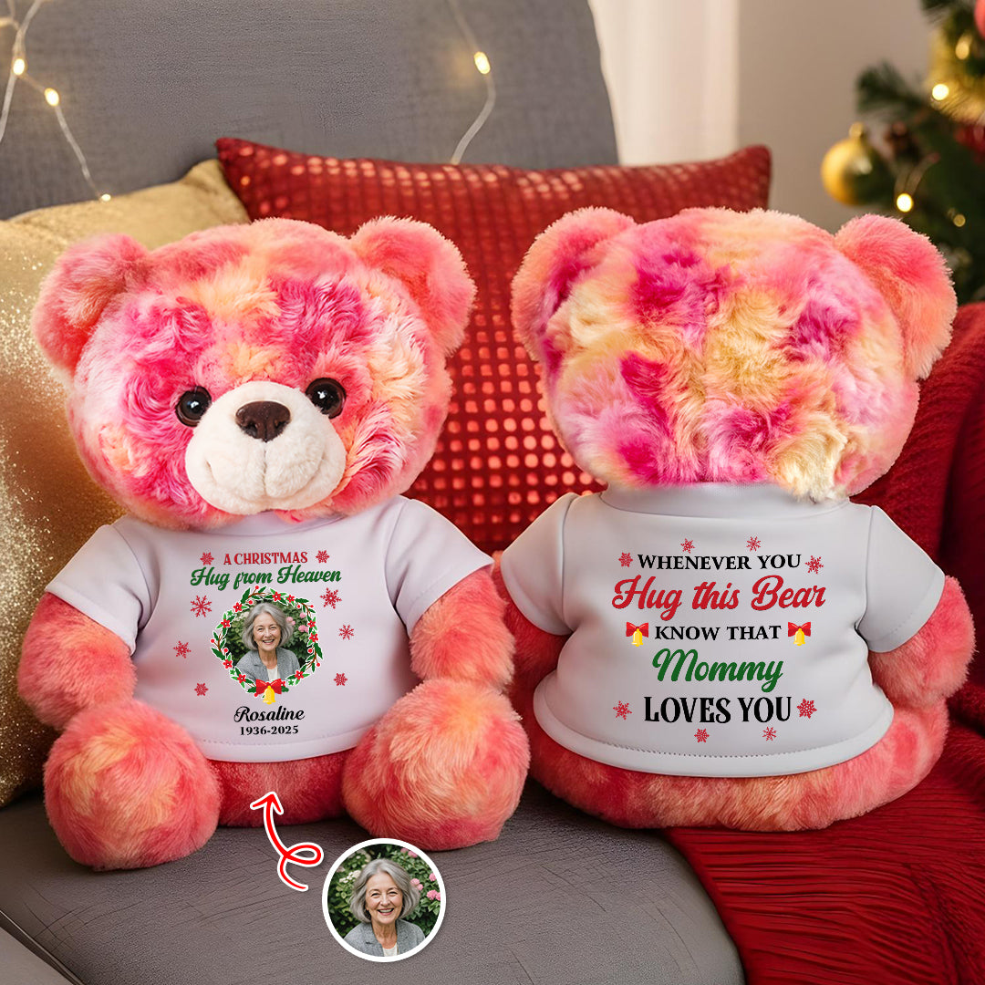 Personalized "A Christmas Hug From Heaven" Memorial Teddy Bear Plush.