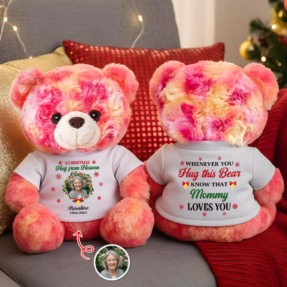 Personalized "A Christmas Hug From Heaven" Memorial Teddy Bear Plush.