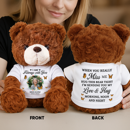 Personalized teddy bear plush "A Cuddle From Heaven Wreath" custom gift.