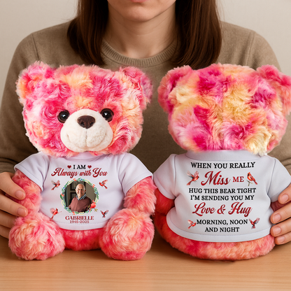 Personalized teddy bear plush "A Cuddle From Heaven Wreath" custom gift.