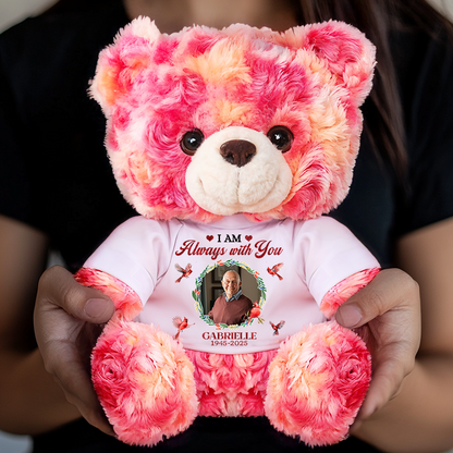 Personalized teddy bear plush "A Cuddle From Heaven Wreath" custom gift.